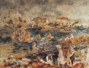 Pierre Renoir The Beach at Guernsey France oil painting artist